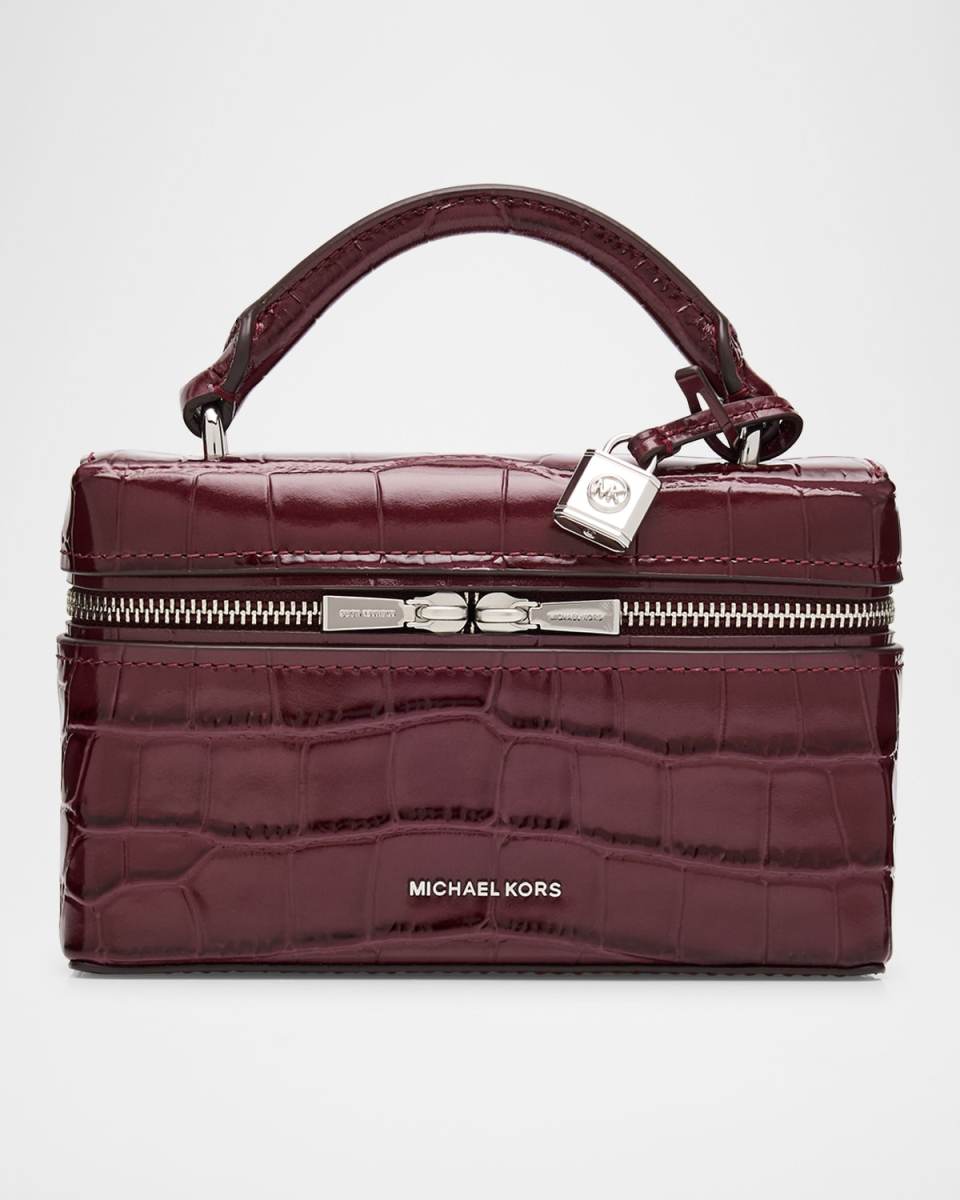 Jana XS Croc-Embossed Leather Crossbody Bag